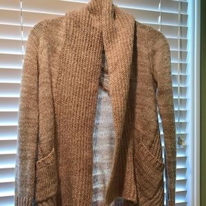 Element fuzzy open front cardigan